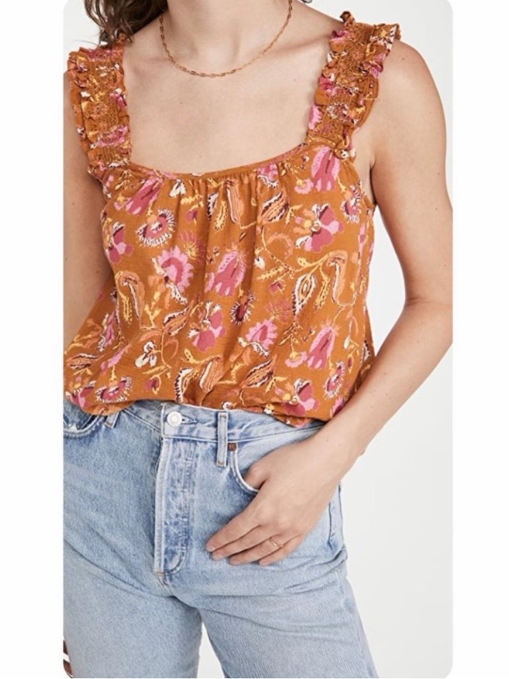 XiRENA Dev Floral Tank Top in Sunset sz S